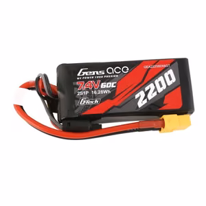 Аккумулятор GensAce G-Tech LiPo 2200 мА·ч, 7,4 В, 60C, 2S1P, разъем XT60