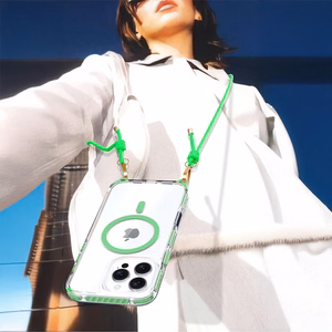 Tel Protect su dirželiu žalias skaidrus dėklas Iphone 17 Air žalias