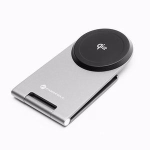 FORCELL F-ENERGY Flip Charge Qi2 15W belaidis įkroviklis suderinamas su MagSafe sidabrinis
