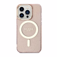 Guess GUHMP14XHCMCGP iPhone 14 Pro Max 6.7" rožinis kietas dėklas Glitter Gold Magnetinis