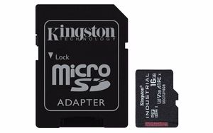 Kingston Technology 16GB microSDHC Industrial C10 A1 pSLC kortelė + SD adapteris
