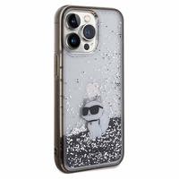 Karl Lagerfeld Liquid Glitter Choupette dėklas telefonui iPhone 13 Pro / 13 - permatomas