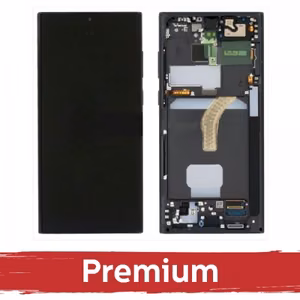 LCD ekranas suderinamas su Samsung S908 S22 Ultra su rėmeliu / Phantom juodas / OEM