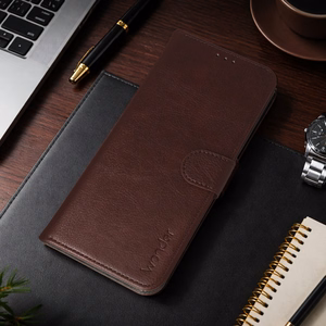 Wonder Common universalus knyginis dėklas (M) Samsung S21/S10/Note/Note 2/Note 3/Huawei P30 Lite/P9/P9 Lite rudas