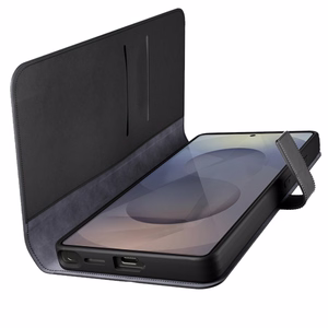 Puro atverčiamas dėklas su pinigine Samsung Galaxy S25 Ultra - juodas