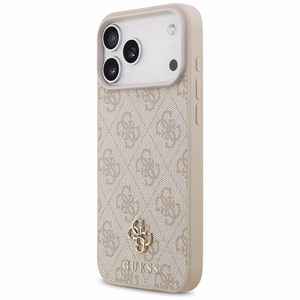 Guess 4G Small Classic Logo MagSafe dėklas, skirtas iPhone 17 Pro Max / 18 Pro Max, rožinis