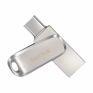 SanDisk Ultra Dual Drive Luxe USB atmintinė 64 GB USB Type-A / USB Type-C 3.2 Gen 1 nerūdijantis plienas