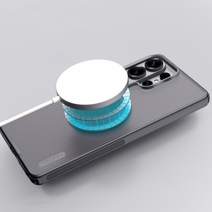 Nillkin Super Frosted Shield Pro magnetinis MagSafe suderinamas dėklas skirta Samsung Galaxy S26 Ultra permatomas juodas