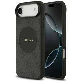 Guess 4G Circle Classic Logo Magnetinis dėklas telefonui iPhone Air - juoda