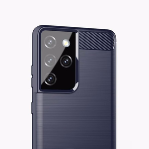 Carbon Case гибкий TPU чехол для Samsung Galaxy S21 Ultra 5G синий