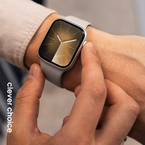 Skystojo silikono dirželis Crong Liquid, skirtas Apple Watch 38/40/41/42 mm, akmens smėlio spalvos