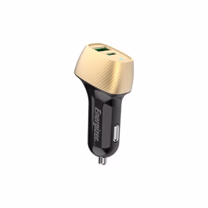 Energizer Ultimate D38BG car charger, USB-C + USB-A, 38 W PD + QC 3.0, gold and black