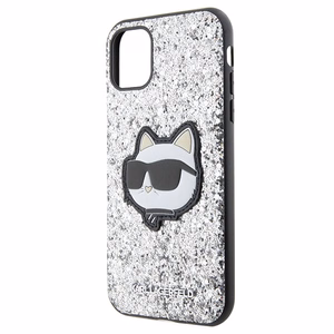 Karl Lagerfeld KLHCN61G2CPS iPhone 11 / Xr 6.1" серебряный/серебряный хардкейс Glitter Choupette Patch
