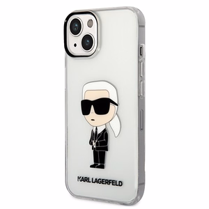 Karl Lagerfeld Ikonik Karl dėklas telefonui iPhone 14 Plus - permatomas