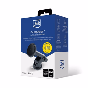 Car charger-holder 3mk Car MagCharger 15W (windshield/dashboard) black