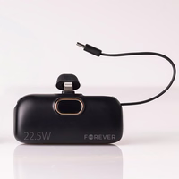 "Forever" mini maitinimo bankas MTB-100 22,5W 5000 mAh Žaibas juodas