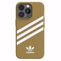 Adidas OR formuotas dėklas PU iPhone 13 Pro / iPhone 13 – smėlio ir auksinis