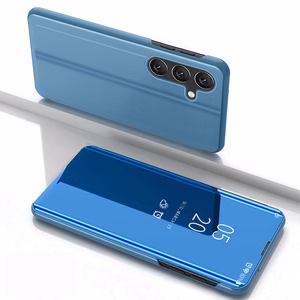 Dėklas telefonui Clear View Samsung Galaxy S25 su atvartu - mėlynas