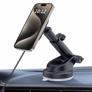 TECH-PROTECT MM15W-V6 MAGNETINIS MAGSAFE PRIETAISŲ SKYDELIO IR VENTILIACIJOS AUTOMOBILINIS LAIKIKLIS BELAIDIS ĮKROVIKLIS 15W JUODAS