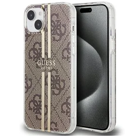 Guess IML 4G Gold Stripe dėklas telefonui iPhone 15 Plus / 14 Plus - rudas