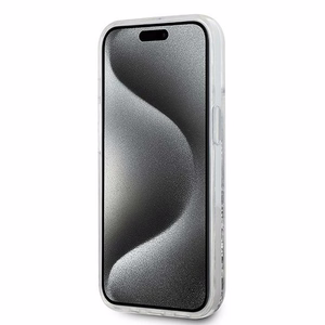 Karl Lagerfeld Skystas Blizgučiai Choupette galvos MagSafe dėklas iPhone 13 - permatomas