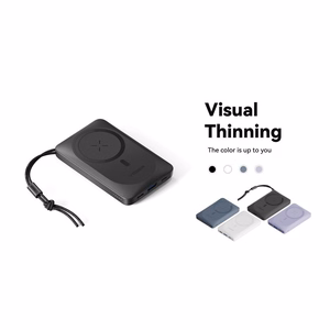 VEGER išorinė baterija 10000 mAh su belaidžiu įkrovimu, suderinama su MagSafe PD QC3.0 2A 20W MagOn (VP1151 / W1151) balta
