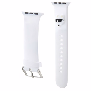 Karl Lagerfeld 3D Rubber Choupette Head dirželis baltas skirtas Apple Watch 42/44/45/49mm