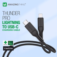 Amazing Thing kabelis Tough Pro CLC120MTOBK - Type C į Lightning - PD 30W 3,2A 1,2 metro juodas