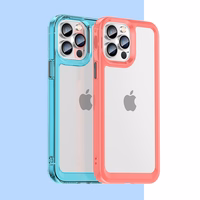 Outer Space dėklas iPhone 12 Pro Max kietas dangtelis su geliniu rėmu raudona