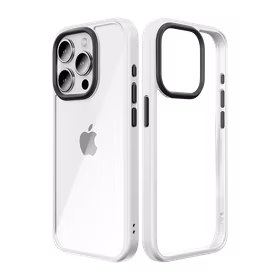 Rock Guard serijos dėklas Iphone 15 Plus permatomas-baltas