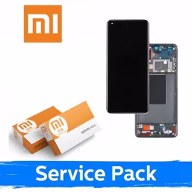 Ekranas skirtas Xiaomi 12 Lite 5G su rėmeliu / Black / (Service Pack)