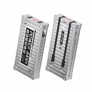 WEKOME WP-339 Container Series išorinė baterija, 10000 mAh, PD 20 W + QC 22,5 W, su integruotais USB-C ir Lightning laidais, sidabro spalvos