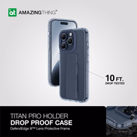 Amazing Thing Titan Pro laikiklio dėklas 10FT IP156.7PTHBU Iphone 15 Pro Max tamsiai mėlyna su stovu