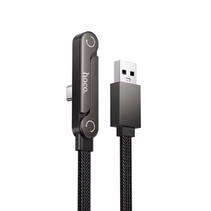 Cable with bracket USB A to USB C 3A Hoco 1,2 m U150 Exquisite black