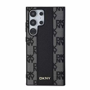 DKNY Odinis langeliais raštuotas magnetinis dėklas Samsung Galaxy S24 Ultra - juodas