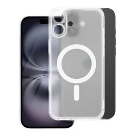 FROST MAG COVER dėklas telefonui su kameros apsauga, suderinamas su MagSafe, skirtas IPHONE 12 Pro Max, šerkšninė skaidri