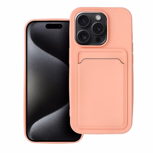 Kortelių dėklas telefonui IPHONE 15 Pro rožinis