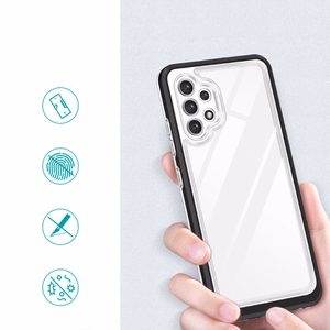 Skaidrus 3in1 dėklas telefonui Samsung Galaxy A32 5G rėmelis gelis juodas