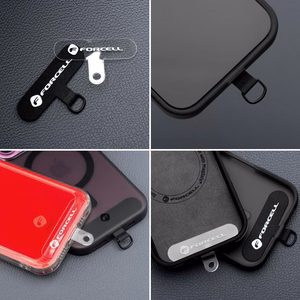 FORCELL F-DESIGN S10X165 kryžminė telefono virvelė su reguliuojamu ilgiu (maks. 82,5cm kilpoje) pilka violetinė