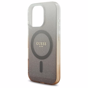 Guess IML Blizgučių gradientas Magnetinis dėklas telefonui iPhone 16 Pro - rudas