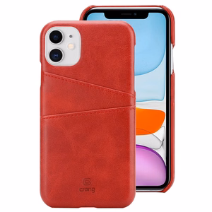 Crong Neat Cover dėklas, skirtas iPhone 11 Pro, su kortelių kišenėlėmis, raudonas