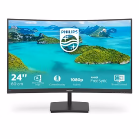 Philips E Line 241E1SCA/00 kompiuterio monitorius 59,9 cm (23.6") 1920 x 1080 pikseliai „Full HD“ LCD Juoda