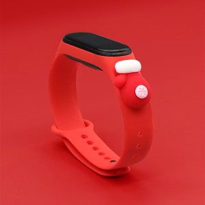 Dirželis Xmas Xiaomi Mi Band 3 / 4 Kalėdinis silikoninis dirželis apyrankė su pirštine - raudona