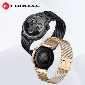 FORCELL F-DESIGN FS10 nerūdijančio plieno dirželis SAMSUNG laikrodžiui 20 mm juodas