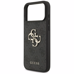 Dėklas Guess PU 4G Metal Logo Strap Apple iPhone 17 Pro Max juodas