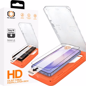 Tel Protect Dust-Free Easy Fit HD Titan grūdintas stiklas skirtas Samsung Galaxy S26 juodas (su piršto atspaudo atrakinimu)