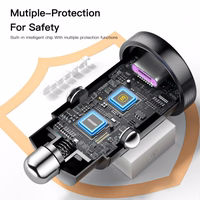 Automobilinis Įkroviklis Essager "Gyro Mini" Mėlynas 30W (2xQC3.0)