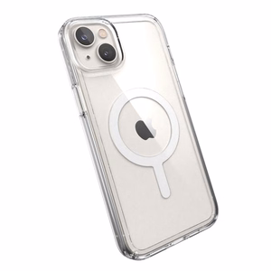 Speck Gemshell + MagSafe dėklas, skirtas iPhone 15 Plus / 14 Plus, su Microban antimikrobine apsauga, skaidrus