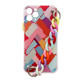 Color Chain Case gelinis lankstus elastingas dėklas su grandinėlės pakabuku Samsung Galaxy A42 5G įvairiaspalvis (3)