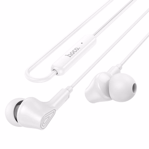 HOCO kabelinės ausinės Jack 3,5 mm su mikrofonu M102 balta